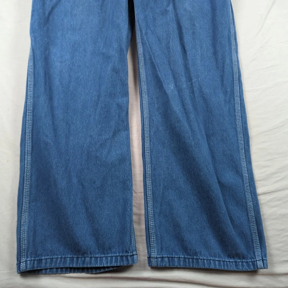 Liberty Overalls Mens 42x32‎ Blue Denim Utility Hamer Loop Carpenter Workwear